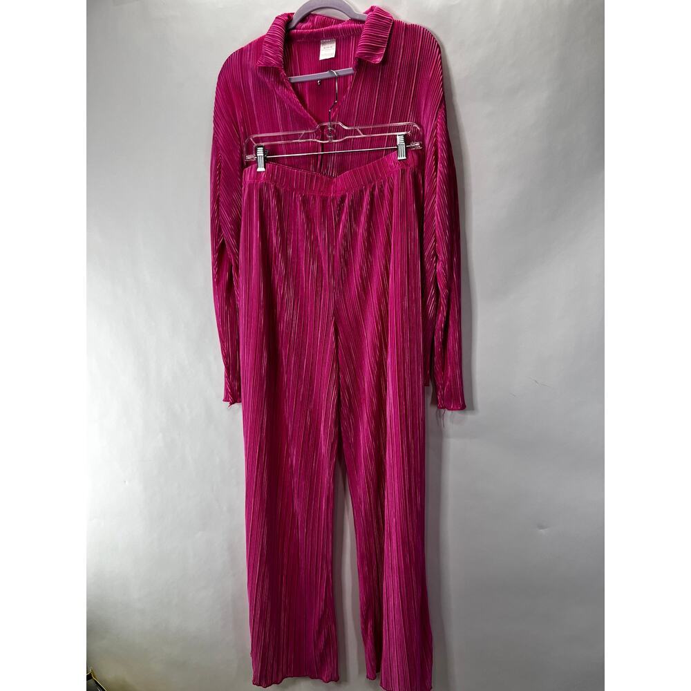 Pink 2PC Set Plus Size XL Women's Pant Set Lounge Casual